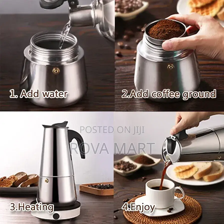 Alyster Moka Pot Italian Coffee Maker 6cup/10oz