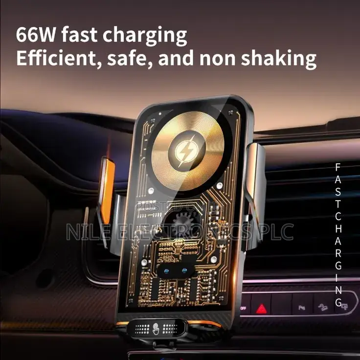 Cyberpunk Transparnt 15w Wireless Fast-Charging Car Phone Mount Holder