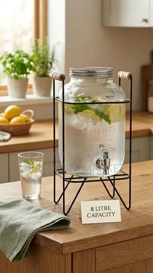 Beverage Dispenser 8-Liter Glass የመጠጥ ማቅረቢያ ጃር