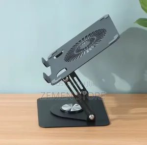 Ergonomic 360° Rotating Laptop Stand With Quiet Cooling Fan