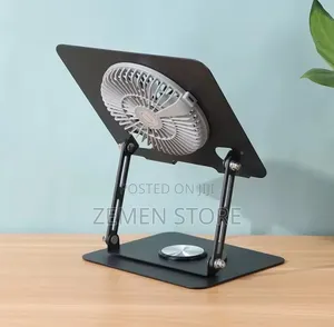 Ergonomic 360° Rotating Laptop Stand With Quiet Cooling Fan