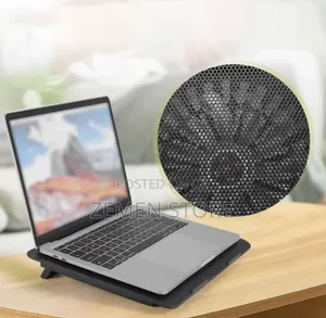 Ergonomic Laptop Cooling Pad Stand With Blue Led Light Fan