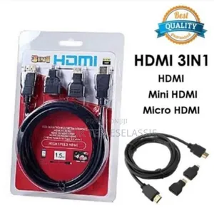 Hdmi Cable 3 in 1 Hdmi Micro, Mini Adapter 1.5 M Full Hd
