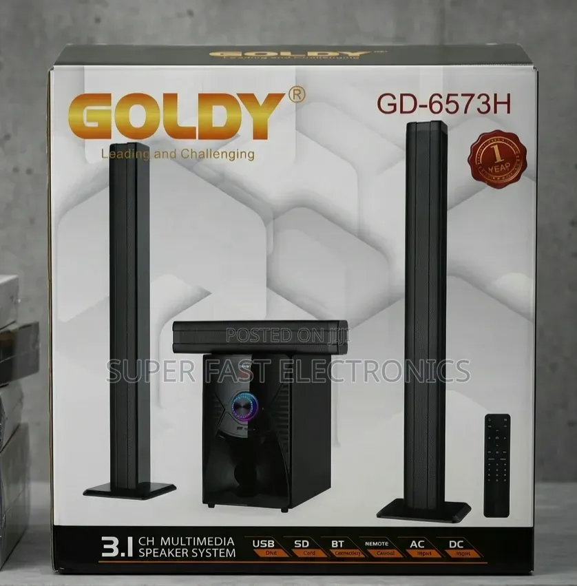 ​Goldy Multimedia Speaker System 3.1 Ch With Bluetooth Subwoofer