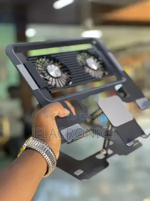 Laptop Cooler Stand (Cooling Pad) Metal With Phone Holder