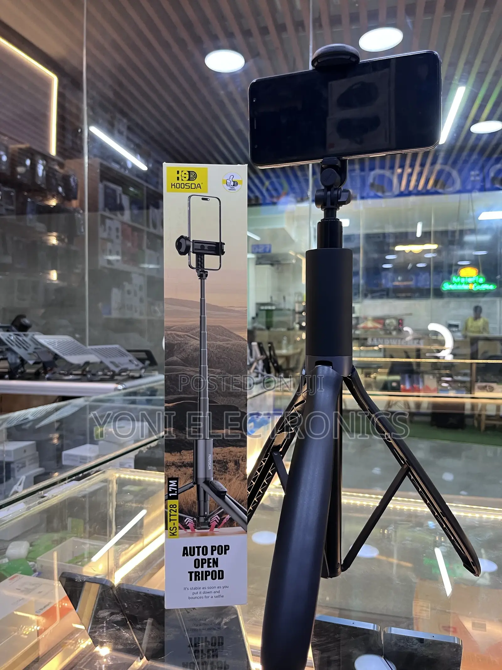 Koosda Ks-Tt28 Auto Pop Open Tripod Selfie Stick (1.7m)