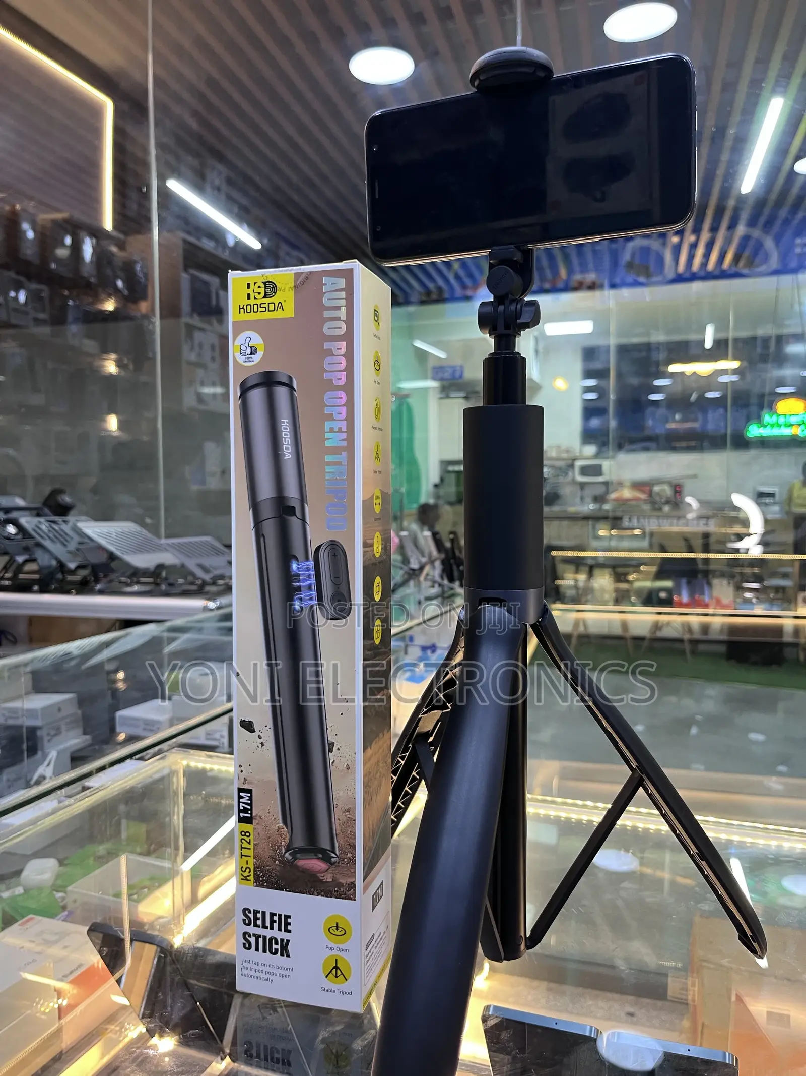 Koosda Ks-Tt28 Auto Pop Open Tripod Selfie Stick (1.7m)