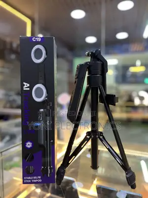C19 Ai Tracking Stable Tripod Stand (1.9m) With Dual Ring Ligh