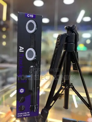 C19 Ai Tracking Stable Tripod Stand (1.9m) With Dual Ring Ligh