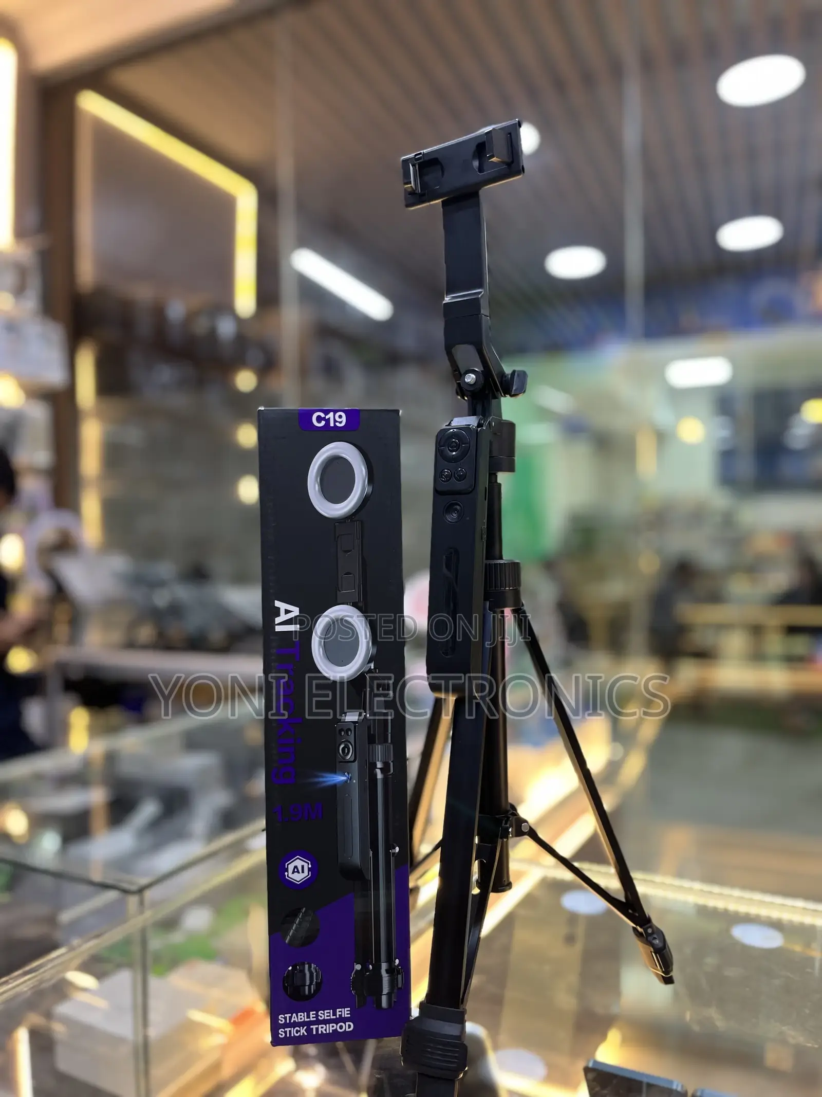 C19 Ai Tracking Stable Tripod Stand (1.9m) With Dual Ring Ligh