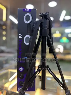 C19 Ai Tracking Stable Tripod Stand (1.9m) With Dual Ring Ligh