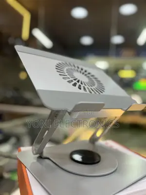 Ergonomic Aluminum Laptop Cooling Stand With Built-in Fan