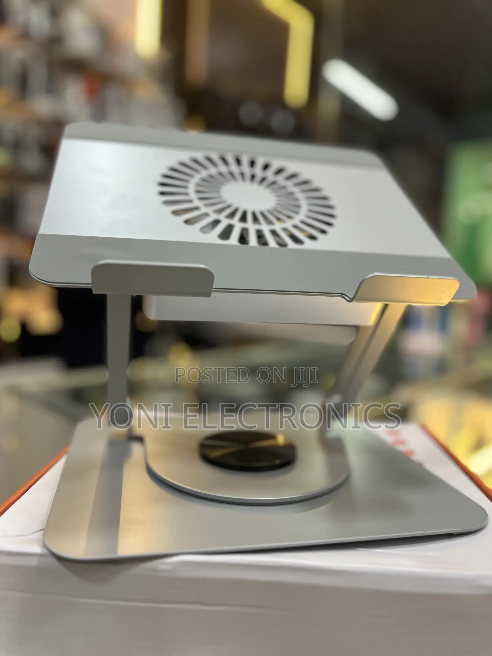 Ergonomic Aluminum Laptop Cooling Stand With Built-in Fan