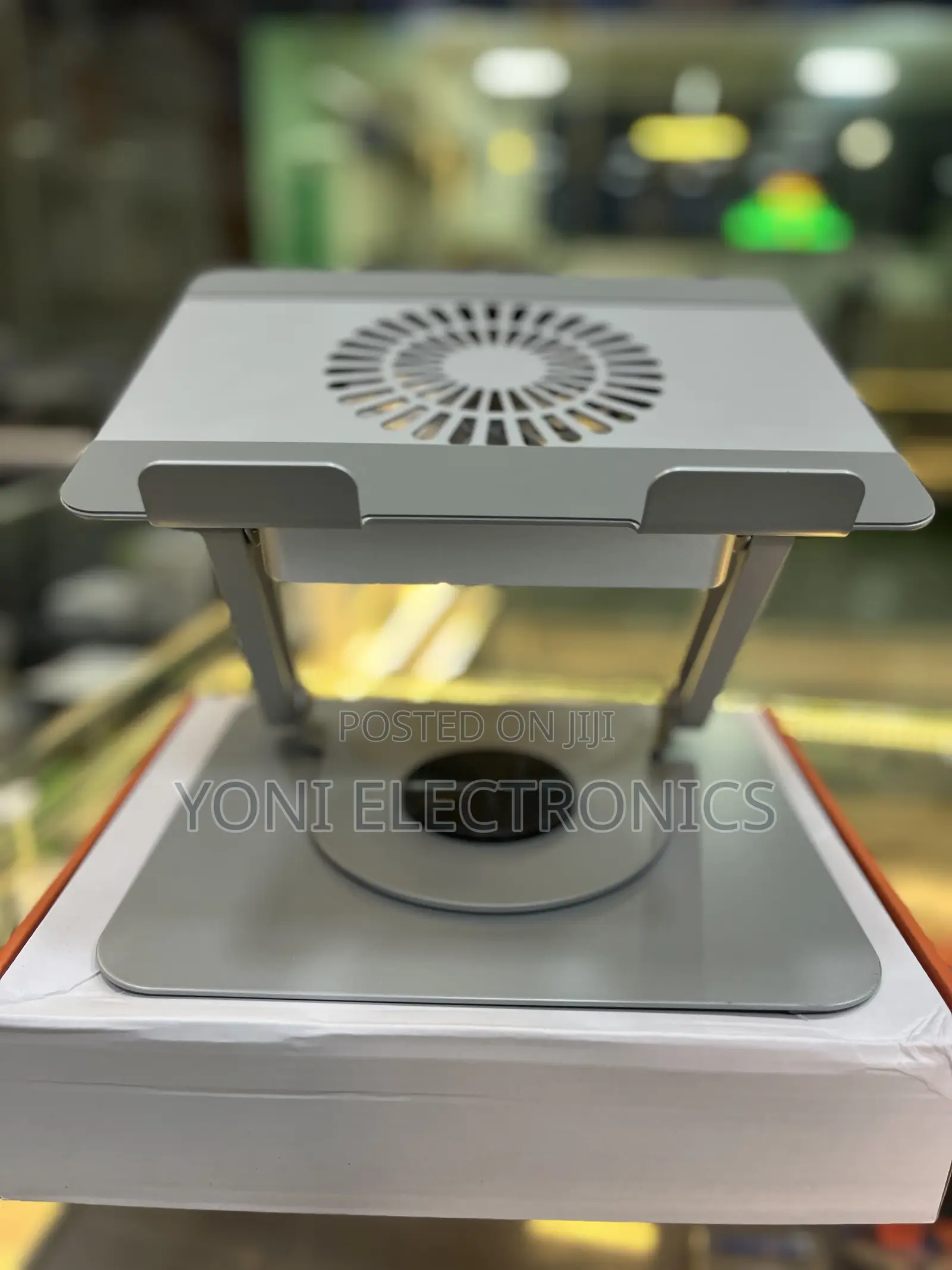 Ergonomic Aluminum Laptop Cooling Stand With Built-in Fan