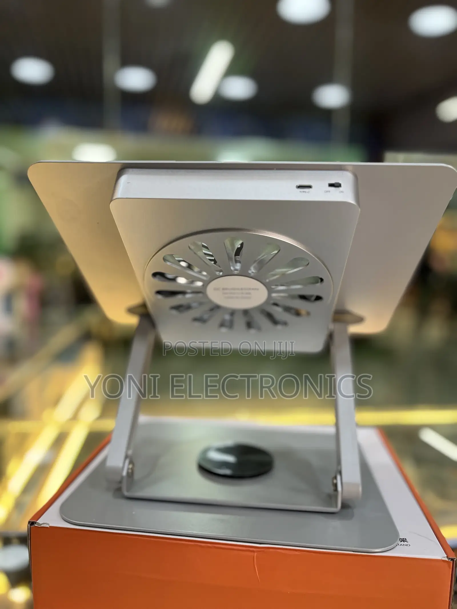 Ergonomic Aluminum Laptop Cooling Stand With Built-in Fan