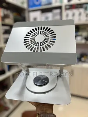 360° Swivel Aluminum Laptop Tablet Stand With Built-in Cooling Fan