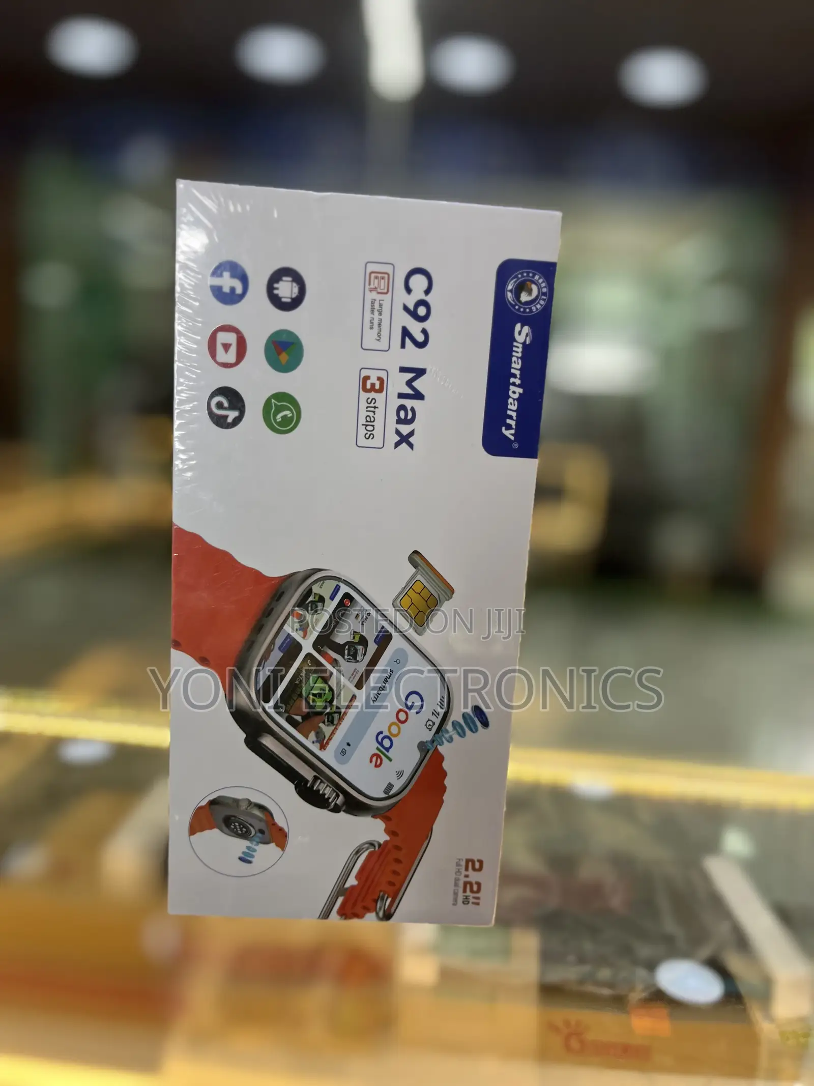 Smartbarry C92 Max Smart Watch With Sim Card Slot 2.2hd Dual Camera