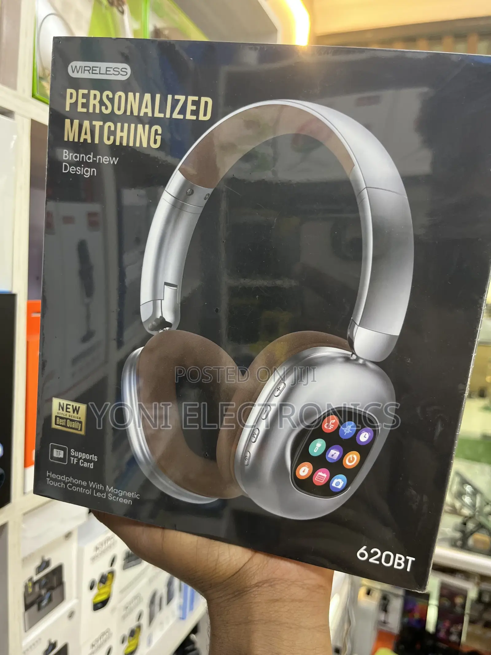 620bt Wireless Headphone With Magnetic Touch Control Led Screen