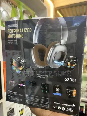 620bt Wireless Headphone With Magnetic Touch Control Led Screen