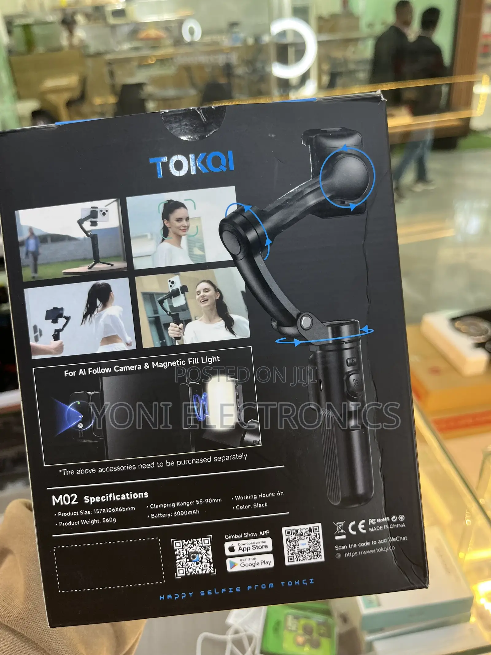 Tokqi M02 3-Axis Gimbal Stabilizer With Magnetic Remote Control