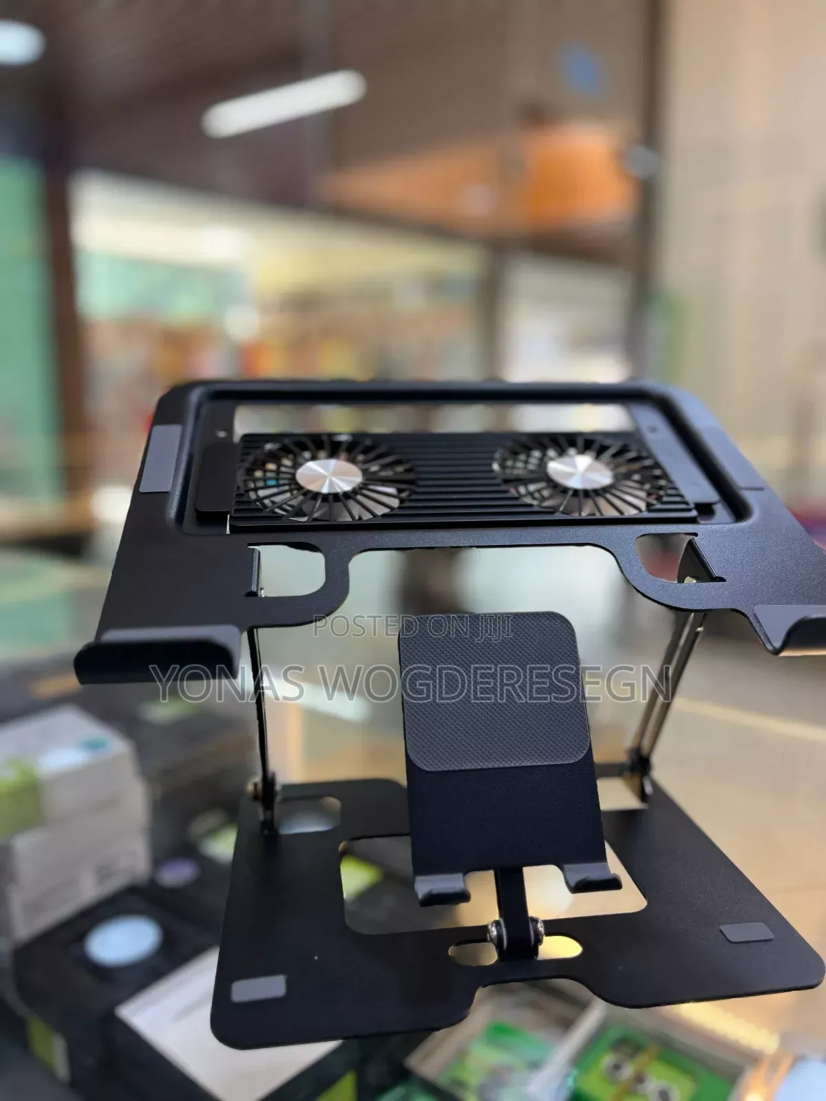 Adjustable Laptop and Phone Cooling Stand With Dual Silent Fans