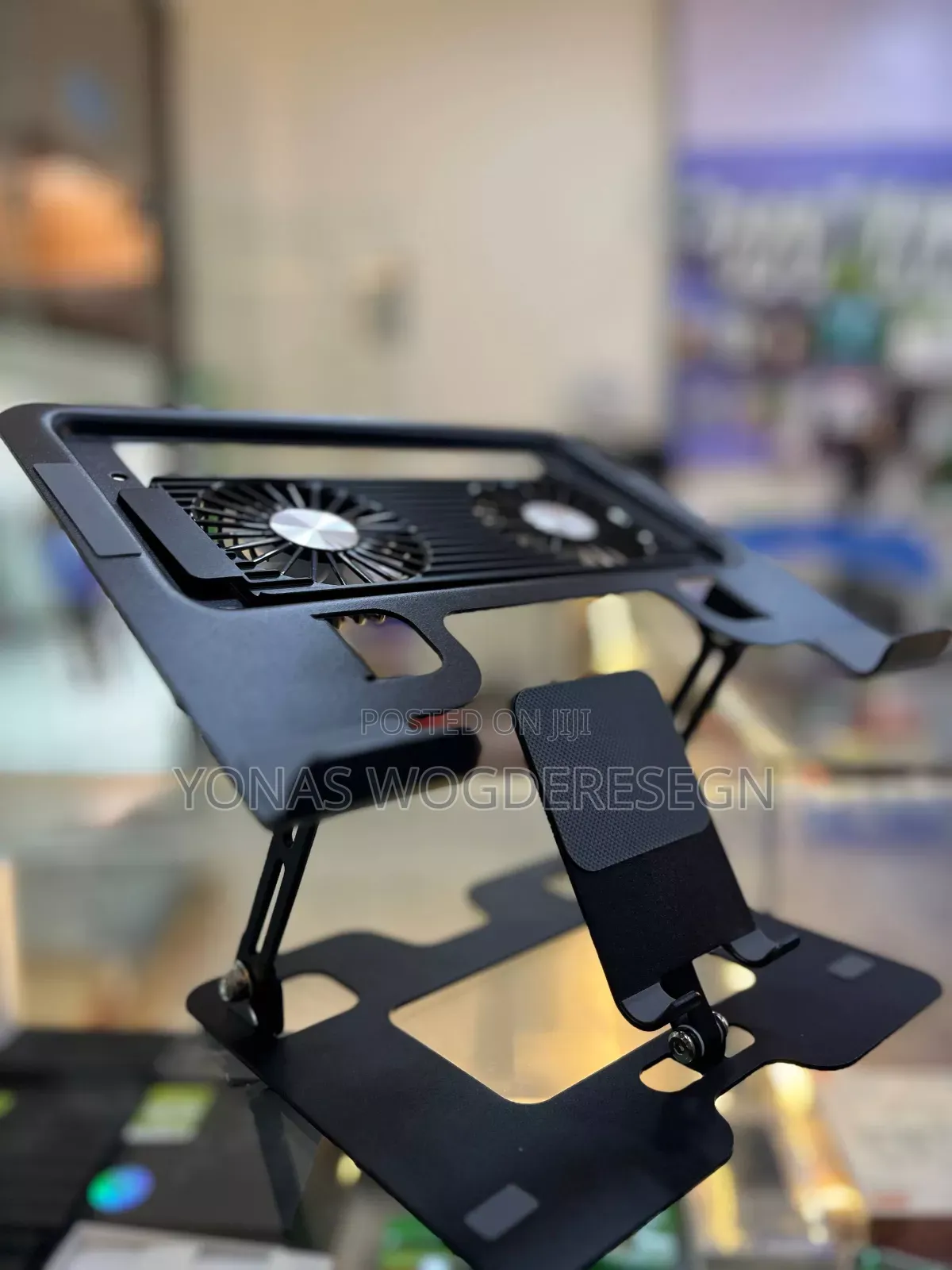 Adjustable Laptop and Phone Cooling Stand With Dual Silent Fans