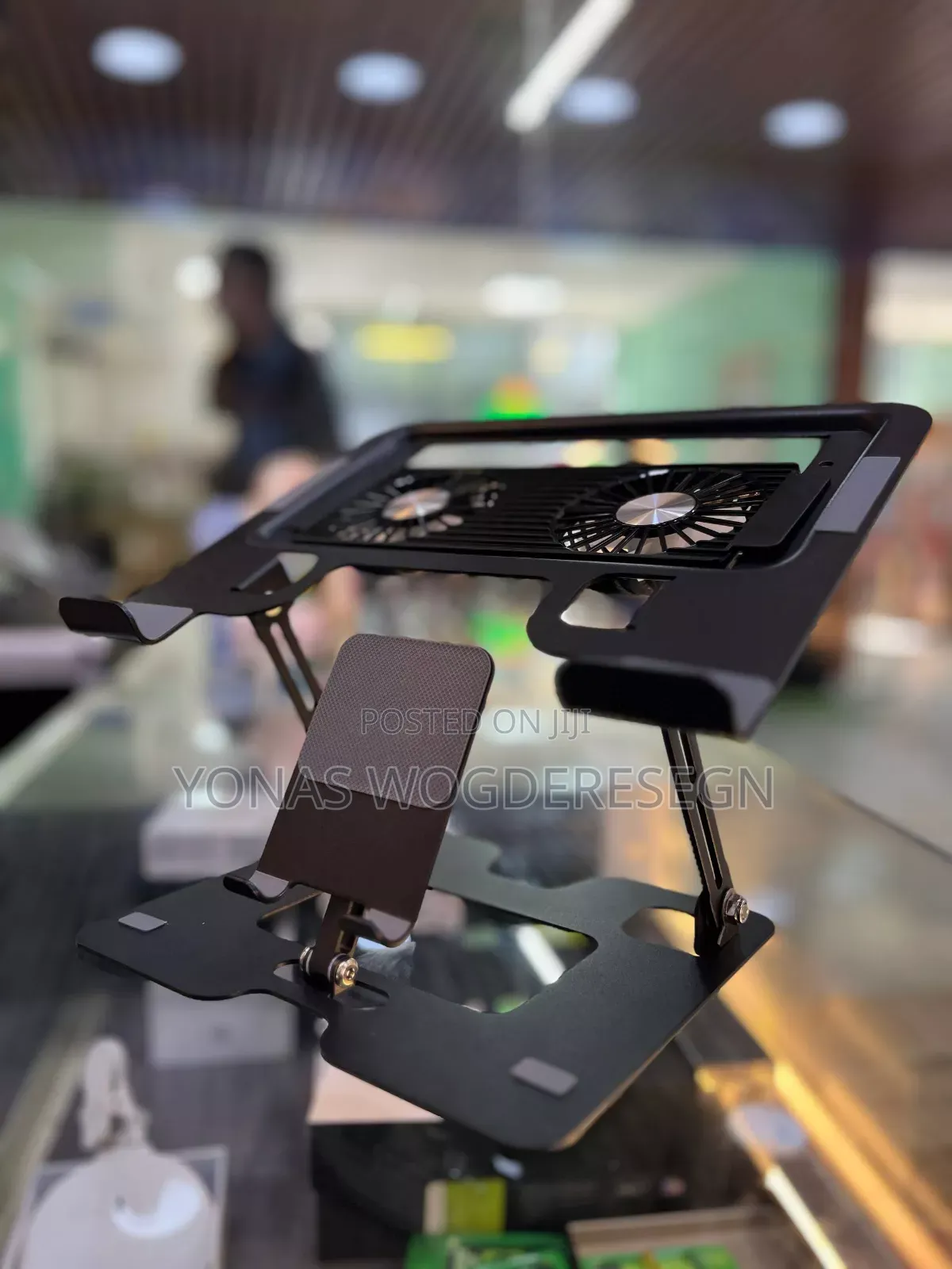 Adjustable Laptop and Phone Cooling Stand With Dual Silent Fans