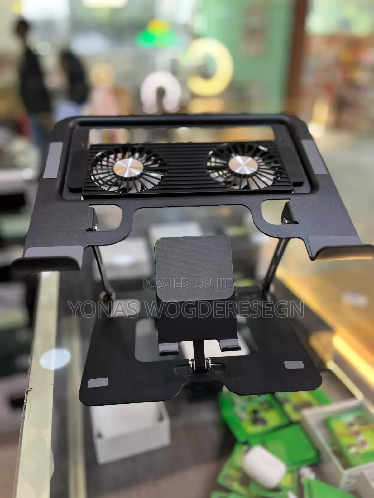 Adjustable Laptop and Phone Cooling Stand With Dual Silent Fans