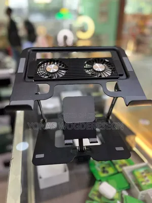 Adjustable Laptop and Phone Cooling Stand With Dual Silent Fans