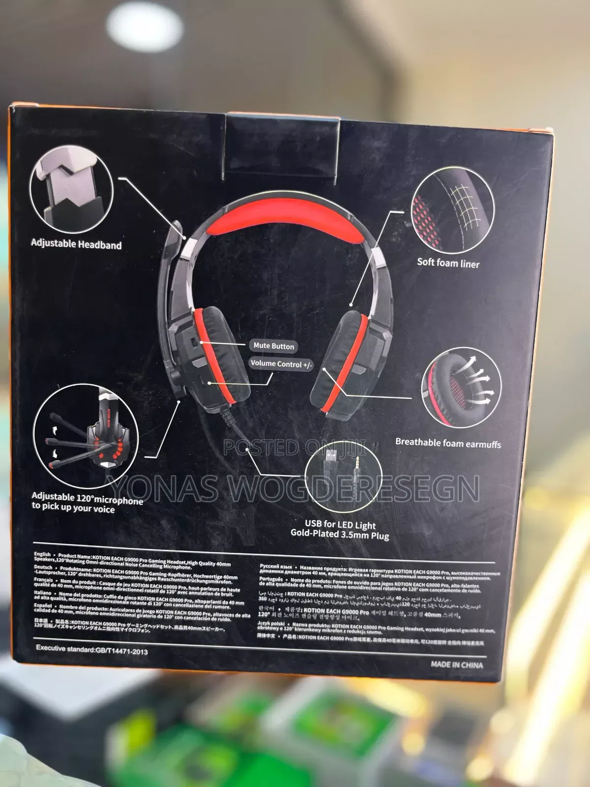 Kotion Each G9000 Pro Wired Gaming Headset – Red/Black