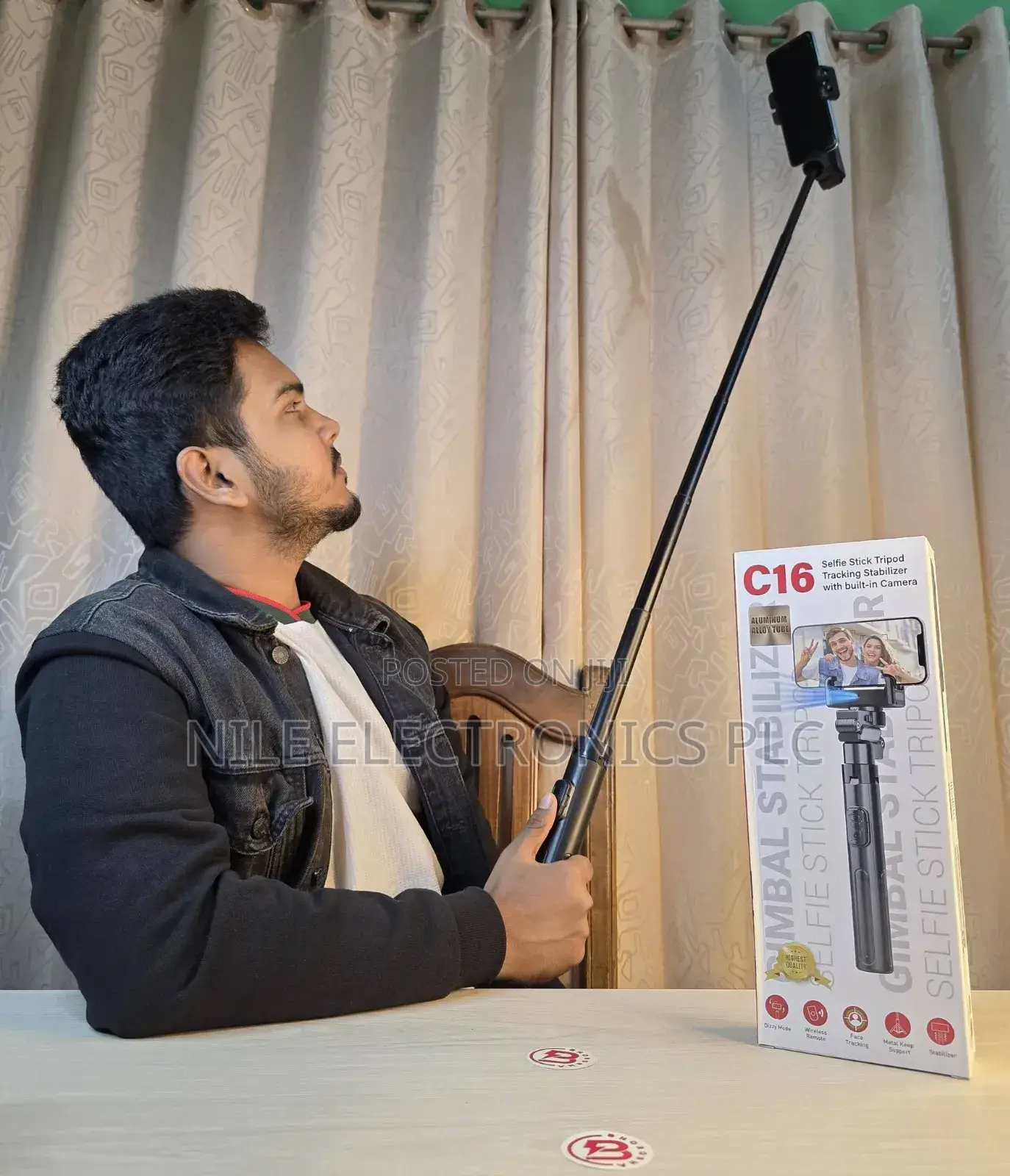 C16 Ai Face Tracking Gimbal Stabilizer Tripod (4.5 Ft)-100%
