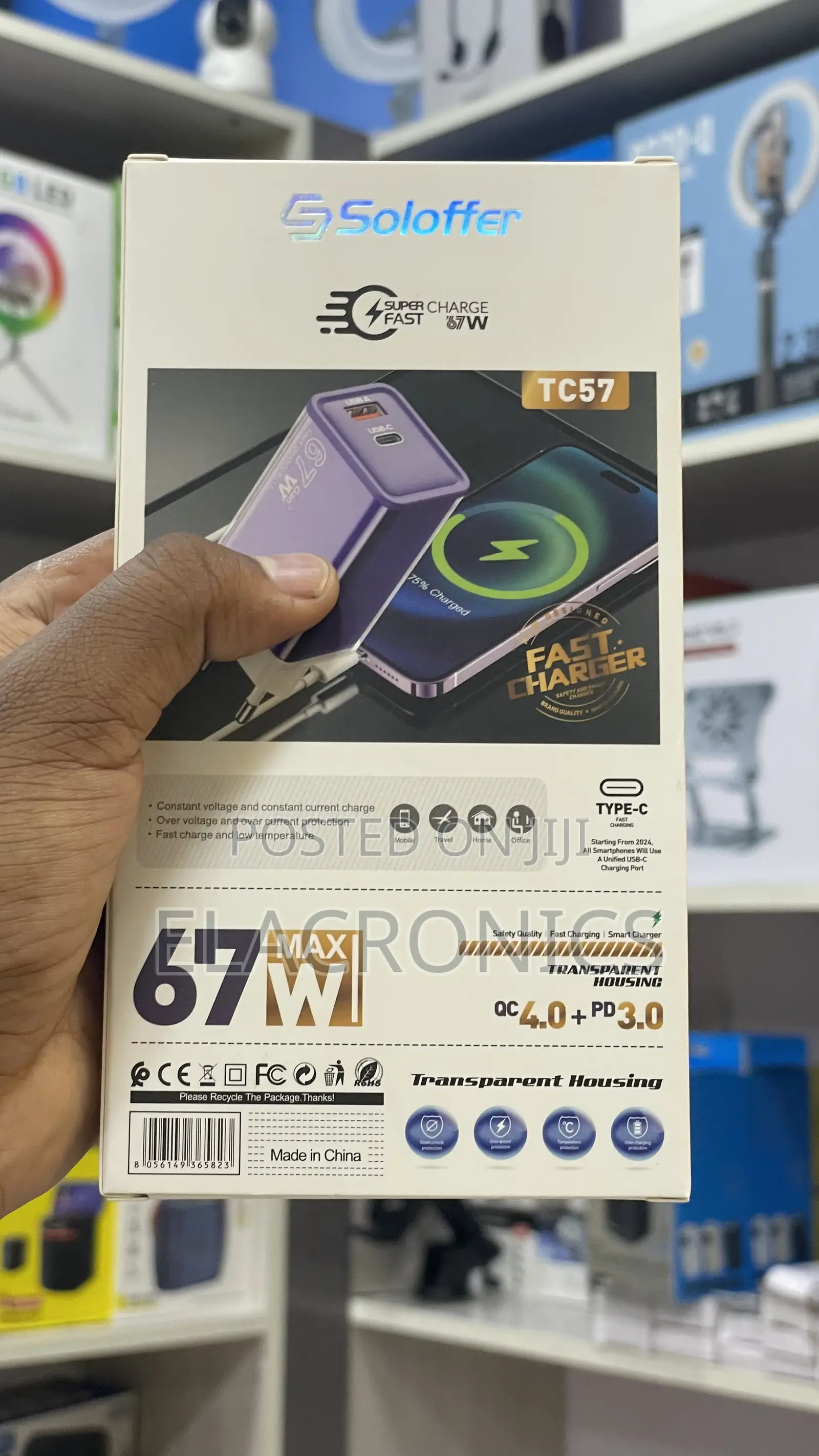 Type C Charger (Fast Charger) Soloffer 67w Adapter