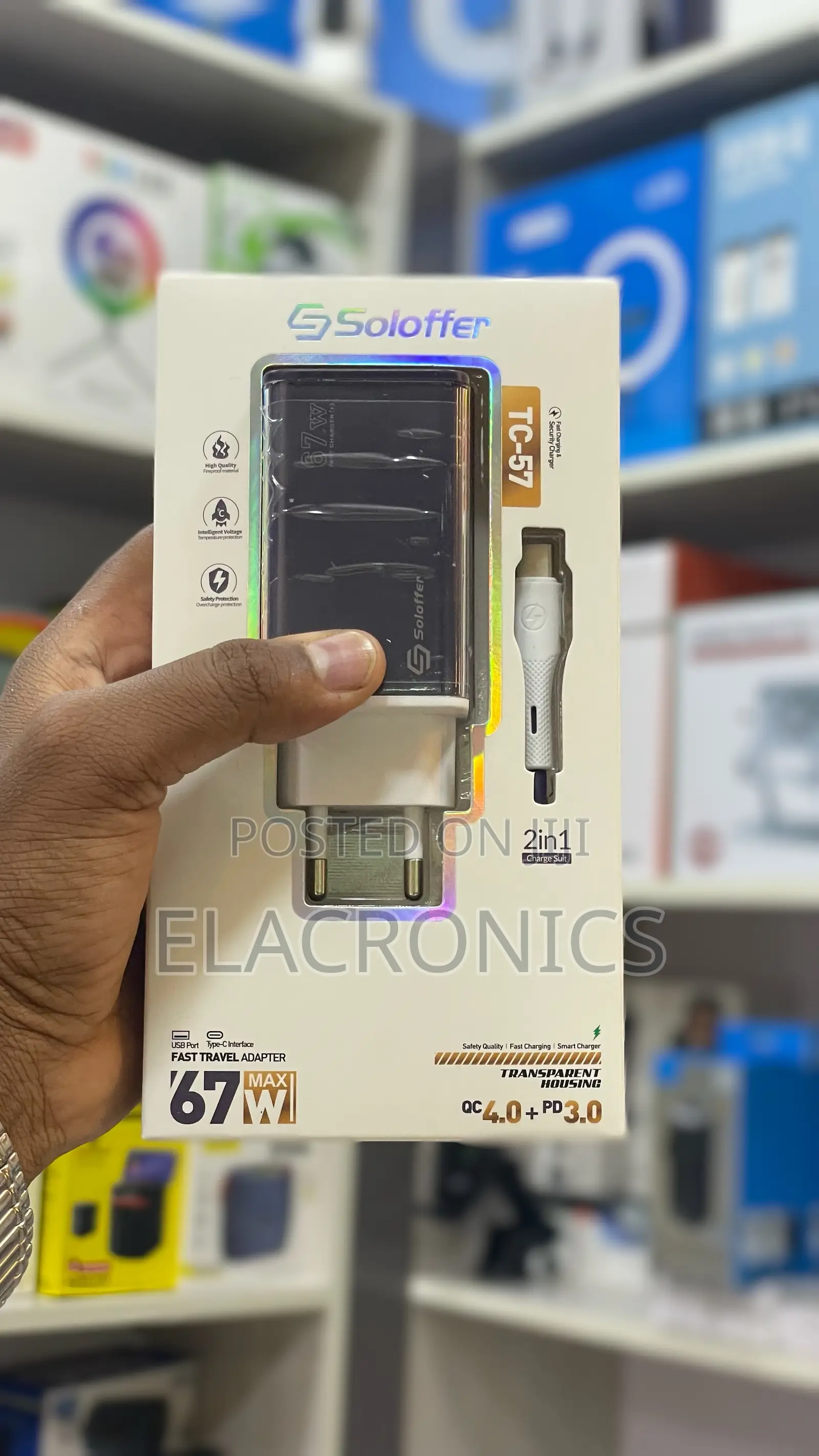 Type C Charger (Fast Charger) Soloffer 67w Adapter