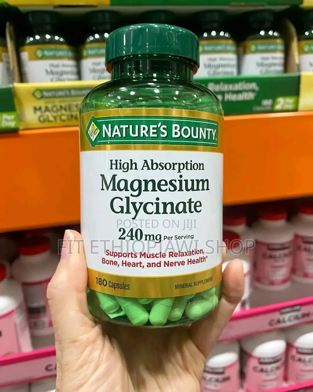 Magnesium Glycinate (240mg, 180 Capsules) – Imported From Usa