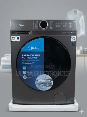 Midea 12kg Washer And 8kg Dryer Combo Features A Dark Grey Finish