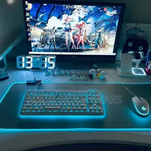 80 X 30 X 0.5 Cm Grey Rgb Backlit Mouse Pad - 14 Styles Rgb Desk Mat