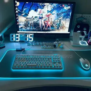 80 X 30 X 0.5 Cm Grey Rgb Backlit Mouse Pad - 14 Styles Rgb Desk Mat
