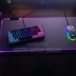 80 X 30 X 0.5 Cm Grey Rgb Backlit Mouse Pad - 14 Styles Rgb Desk Mat