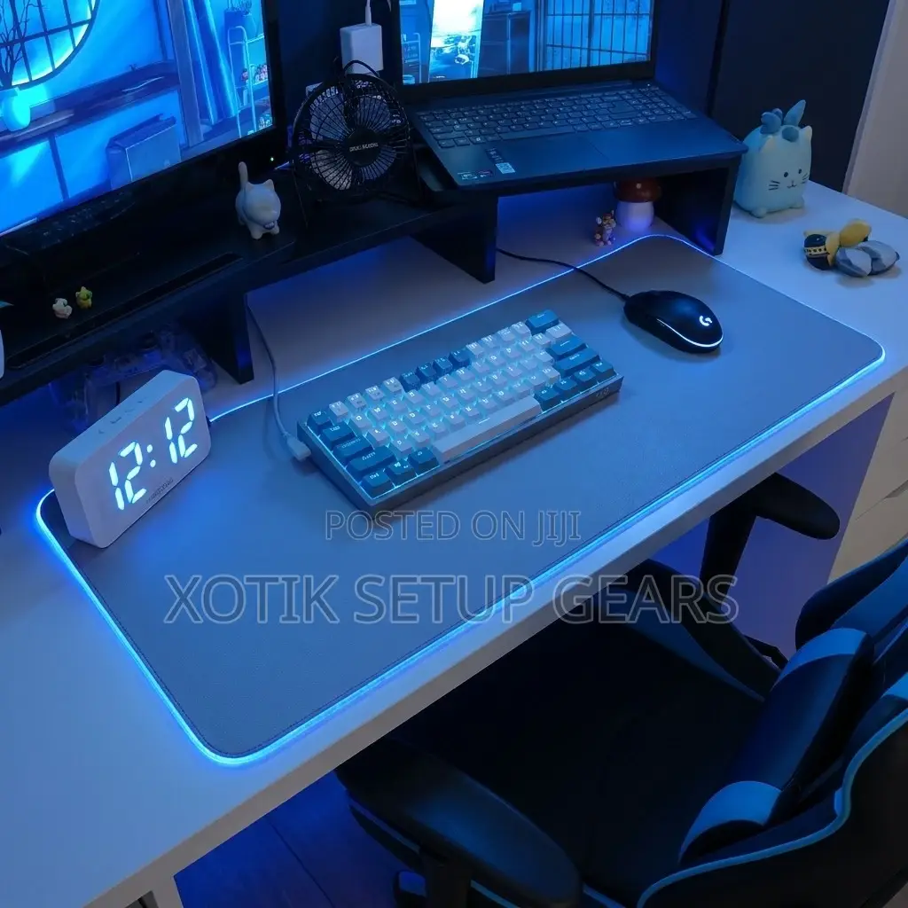 80 X 30 X 0.5 Cm Grey Rgb Backlit Mouse Pad - 14 Styles Rgb Desk Mat