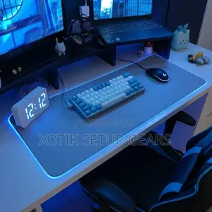 80 X 30 X 0.5 Cm Grey Rgb Backlit Mouse Pad - 14 Styles Rgb Desk Mat