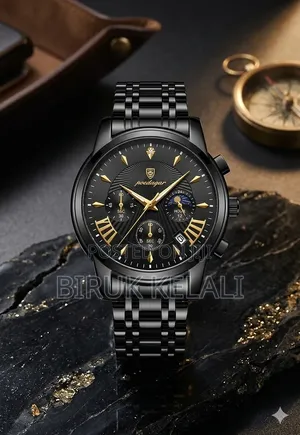Poedagar 813 Luxury Fashion Quartz Watch for Men Featuring a Blue Dial
