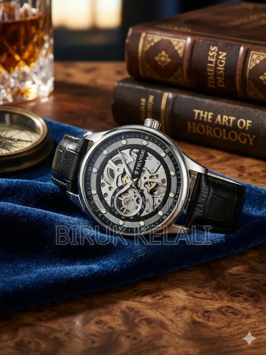 Tevise T836d Automatic Mechanical Watch Featuring a Skeleton Dial
