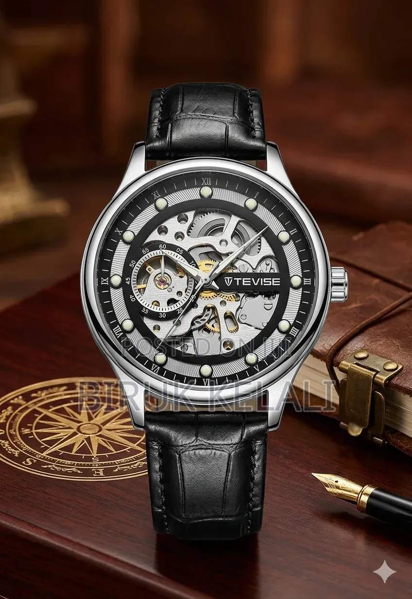 Tevise T836d Automatic Mechanical Watch Featuring a Skeleton Dial