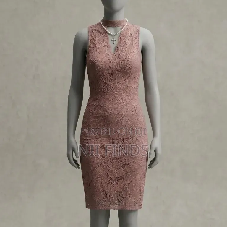 Bonda Rose Pink Lace Bodycon Dress