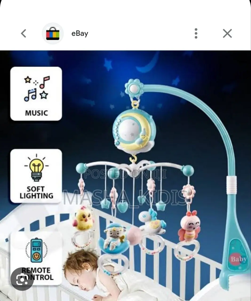 Baby Bed Bell With Det Achable Toy