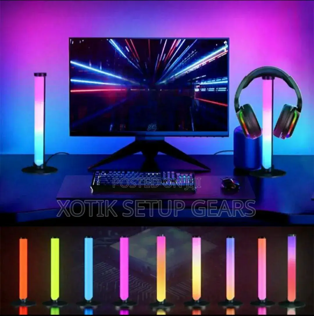 2 PCS RGB Headphone Stands - Usb Powered Lighting for Gaming Setup