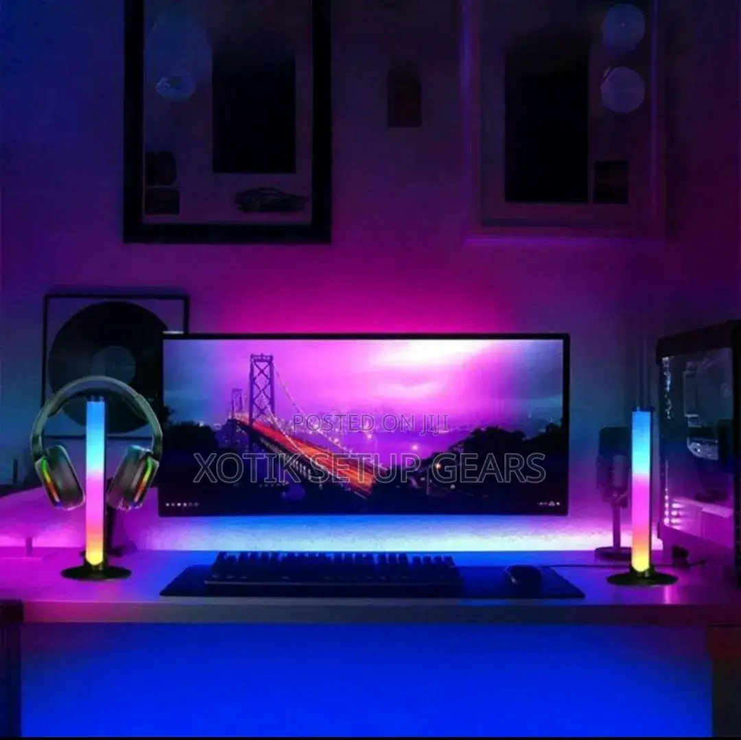2 PCS RGB Headphone Stands - Usb Powered Lighting for Gaming Setup