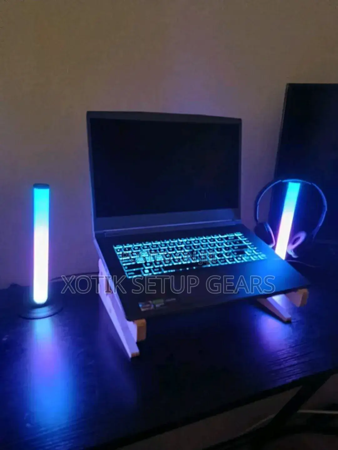 2 PCS RGB Headphone Stands - Usb Powered Lighting for Gaming Setup