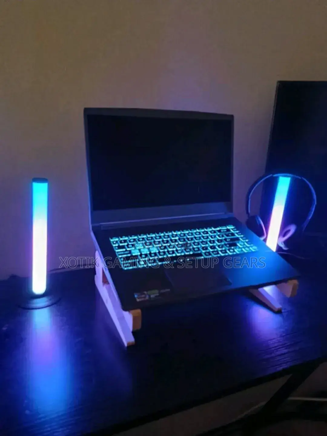 2 PCS RGB Headphone Stands - Usb Powered Lighting for Gaming Setup