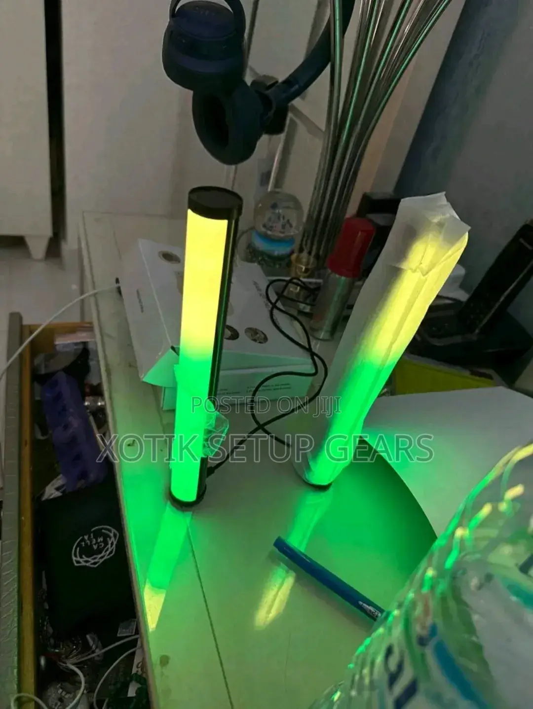 2 PCS RGB Headphone Stands - Usb Powered Lighting for Gaming Setup